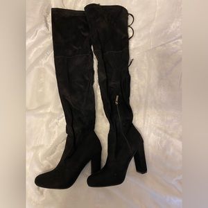Over the knee faux suede boots. Brand new in box.